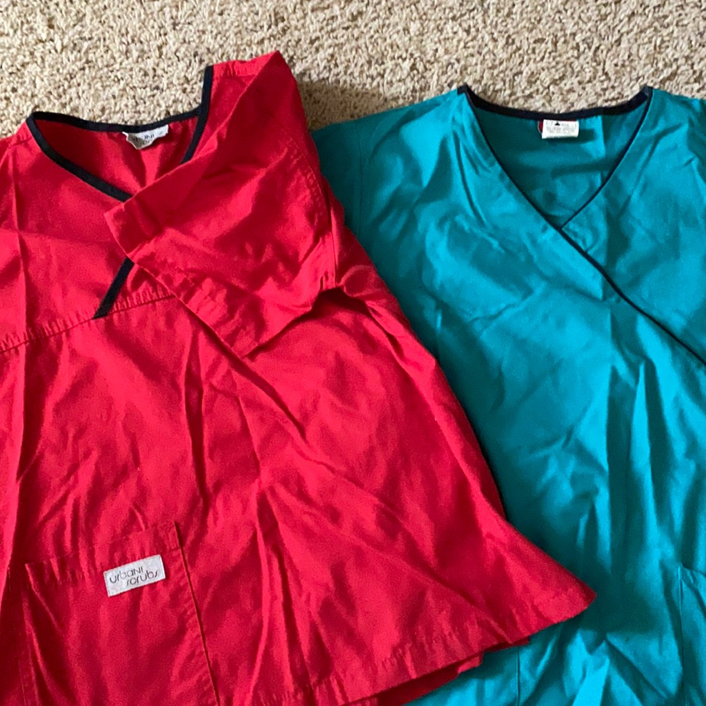 Scrub Top Bundle Red Teal